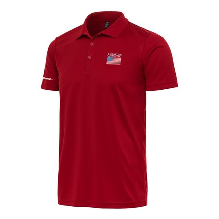 Red Military Polo